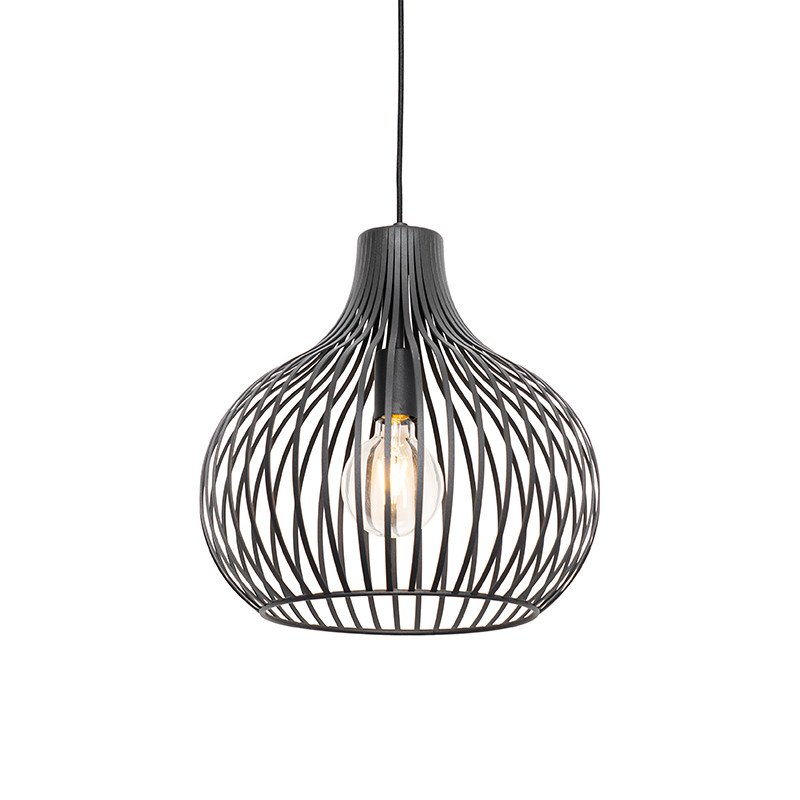 Moderne hanglamp zwart 38 cm - Saffira
