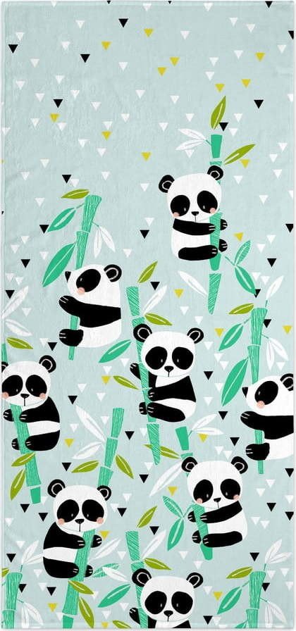 Světle zelená dětská osuška 150x70 cm Panda – Moshi Moshi