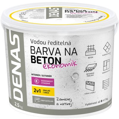 Denas na beton ekonomik, 0110 šedy, 2,5 Kg