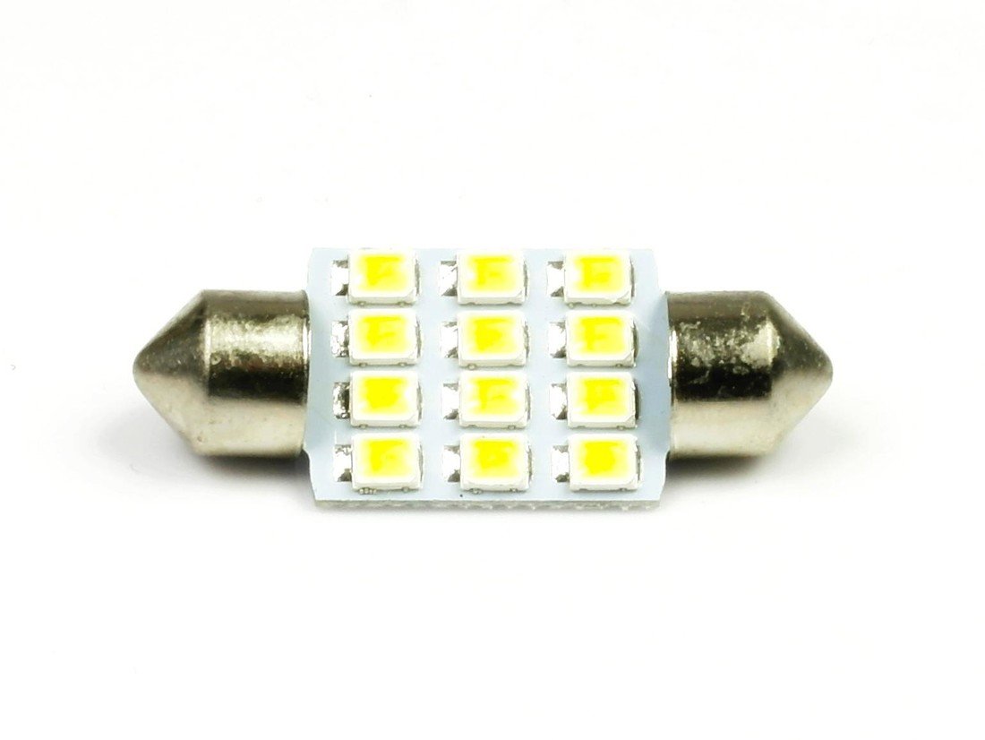 Interlook LED auto žárovka 12V LED C5W 12SMD1210 36mm Teplá bílá