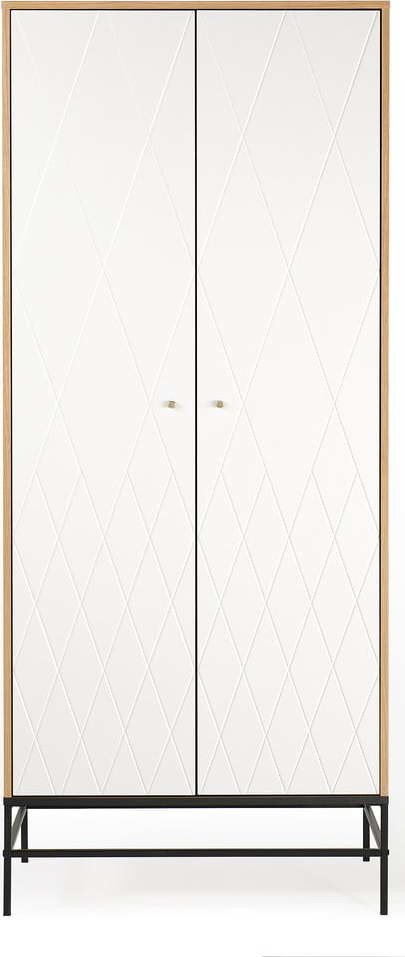Bílá šatní skříň 80x190 cm Mia - Woodman
