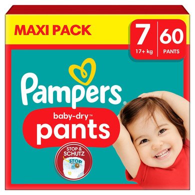 Pampers Dětské suché kalhoty, velikost 7 Extra Large 17+ kg, Maxi balení (1 x 60 kalhot)