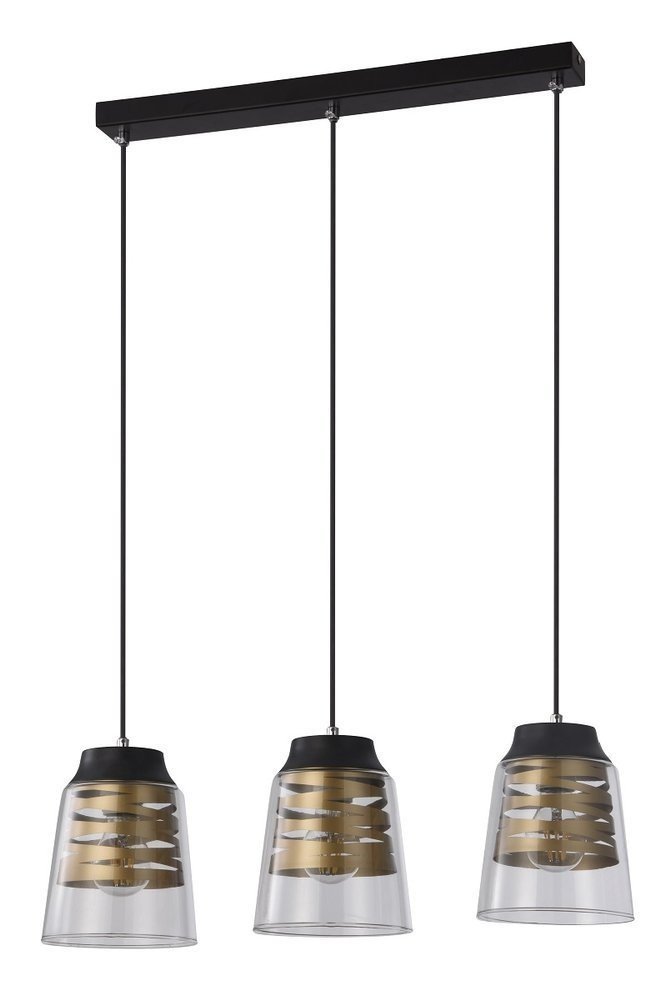 Candellux Černo-zlatý závěsný lustr Fresno pro žárovku 3x E27 33-78094