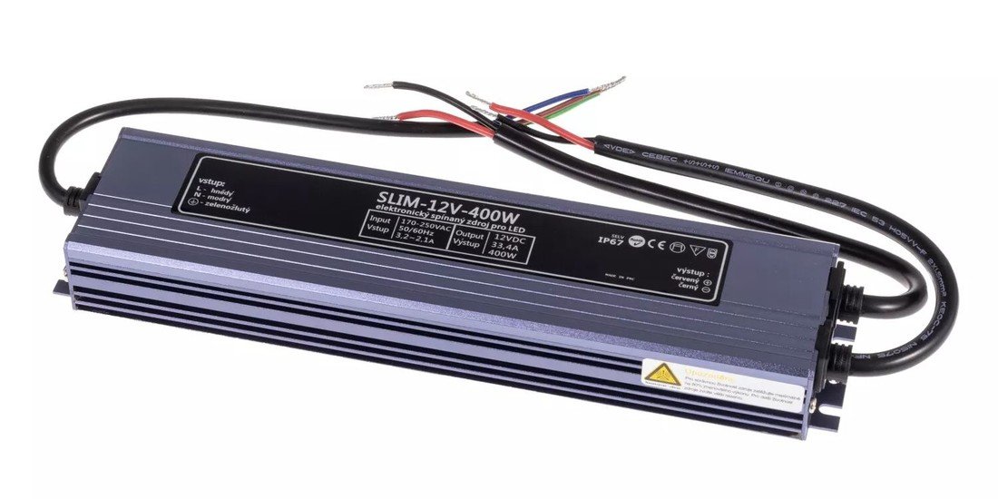 T-LED LED zdroj (trafo) 12V 400W IP67 SLIM 056133