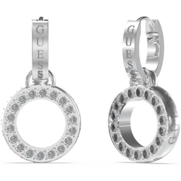 Guess Ocelové náušnice s přívěsky Circle Lights JUBE03167JWRHT/U