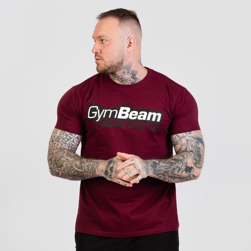 GymBeam Tričko Beam Burgundy