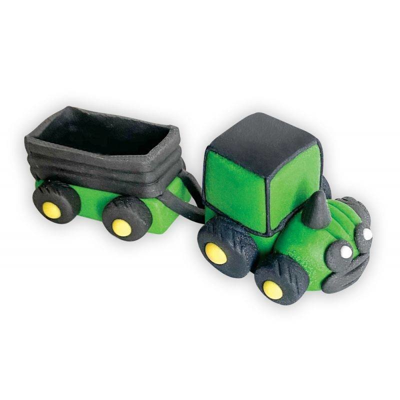 Cukrová figurka traktor s vozíkem - Dekor Pol