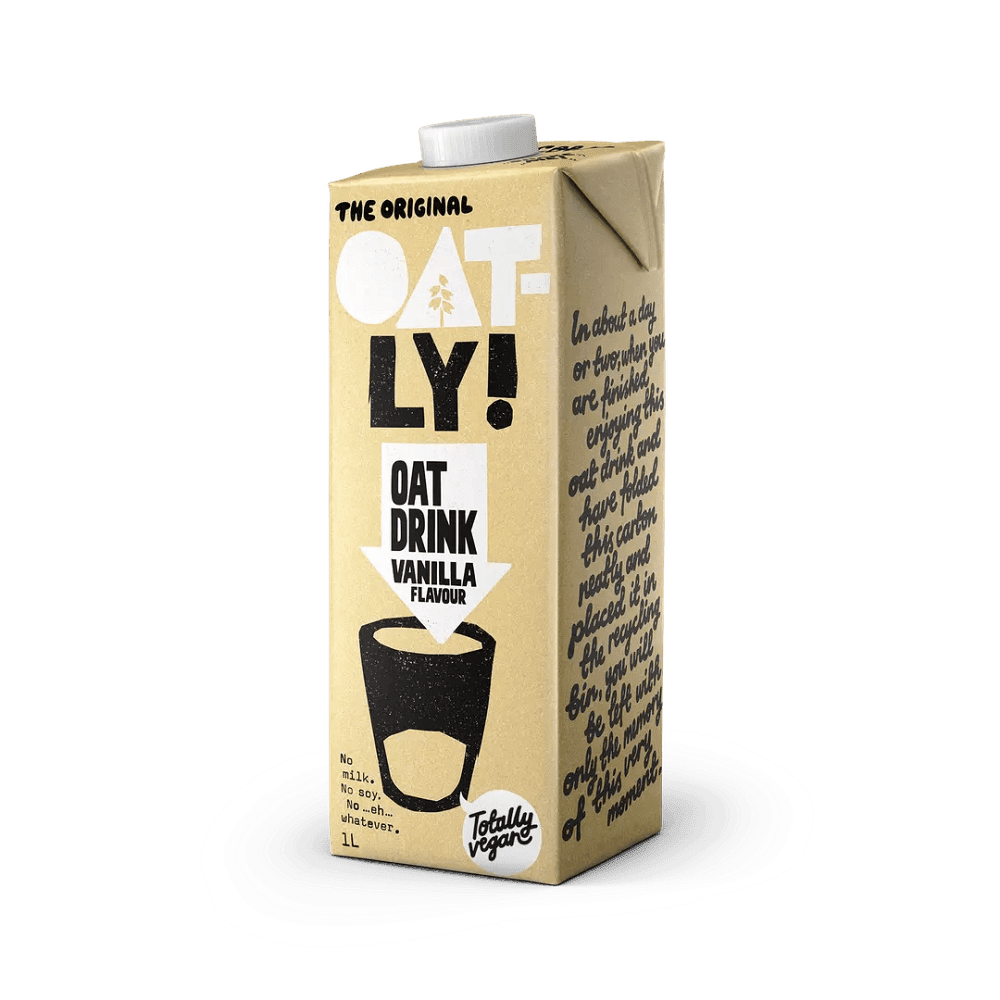 OATLY Ovesný nápoj s vanilkovou příchutí přidanými vitamíny a minerálními látkami 1 litr