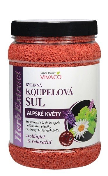 Vivaco Herb extrakt Sůl do koupele Alpské květy HERB EXTRACT 1 500g