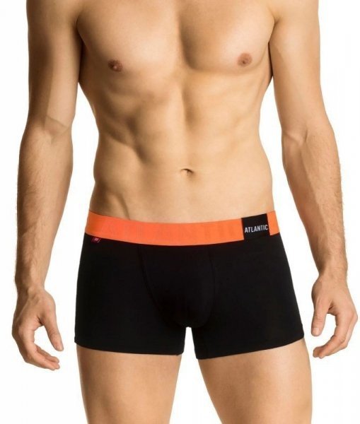 Atlantic 1188 černo-oranžové Pánské boxerky XL černá