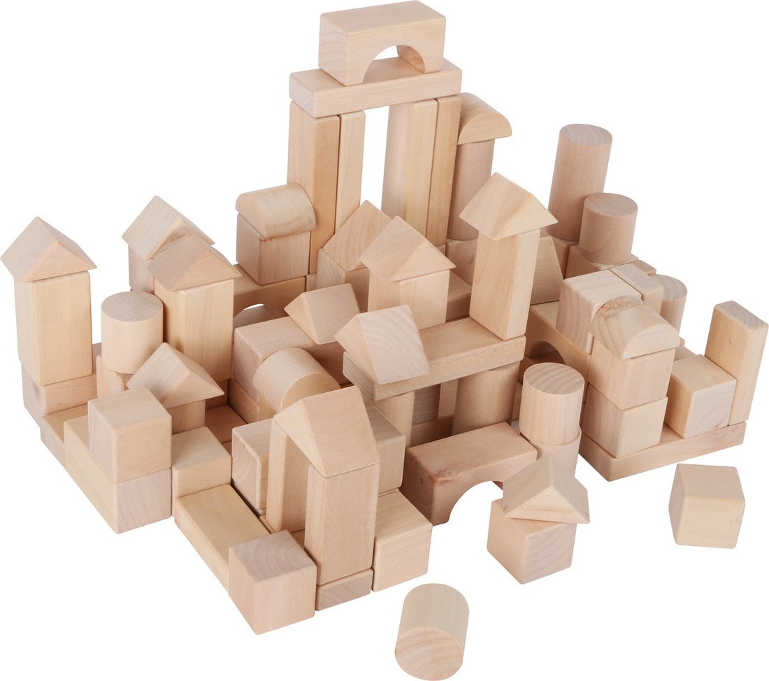 Small Foot Dřevěné kostky přírodní 100ks wooden blocks 100pcs