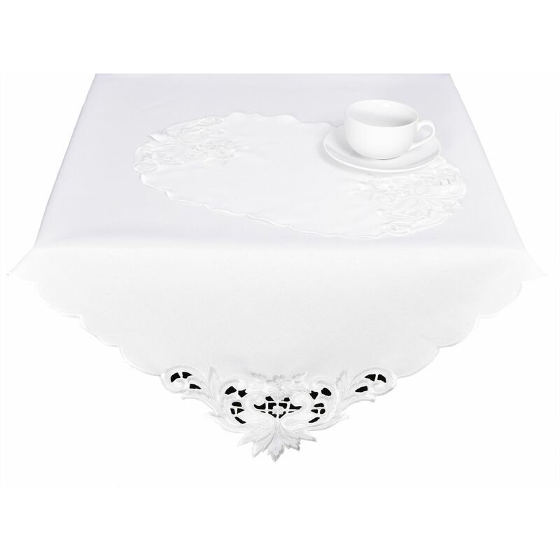 Ubrus celoroční, Alena, bílý 30 x 45 cm ovál