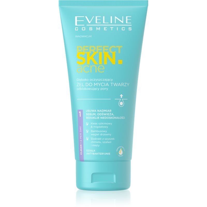 Eveline Cosmetics Perfect Skin .acne hluboce čisticí gel pro problematickou pleť, akné 150 ml