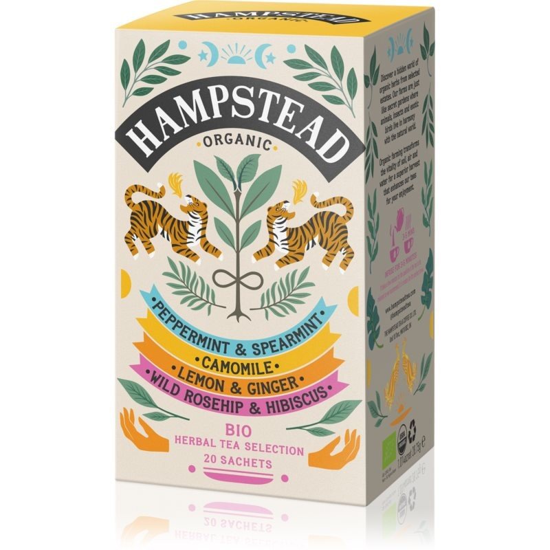Hampstead Tea London Organic Herbal Infusions Selection Pack BIO porcovaný čaj 20 ks
