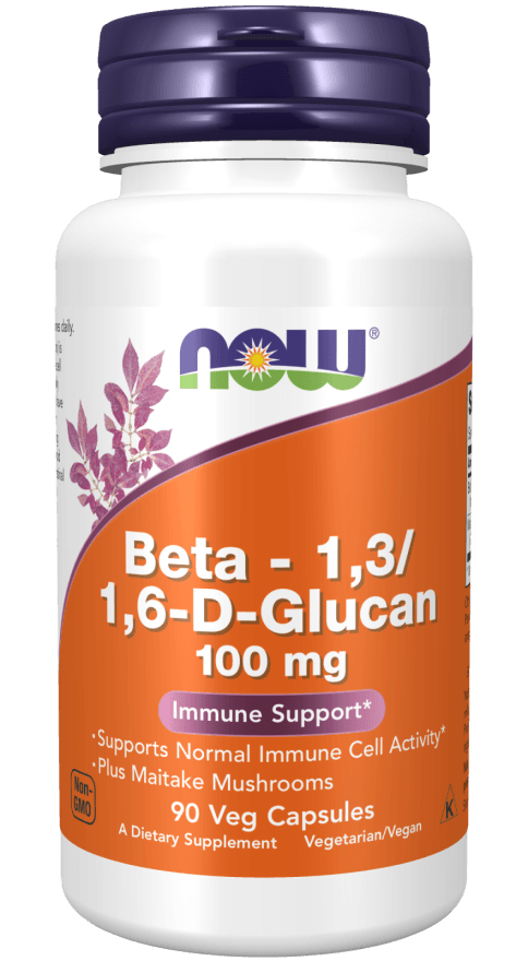 Now® Foods NOW Beta 1,3/1,6-D -Glucan, betaglukany, 100 mg, 90 rostlinných kapslí