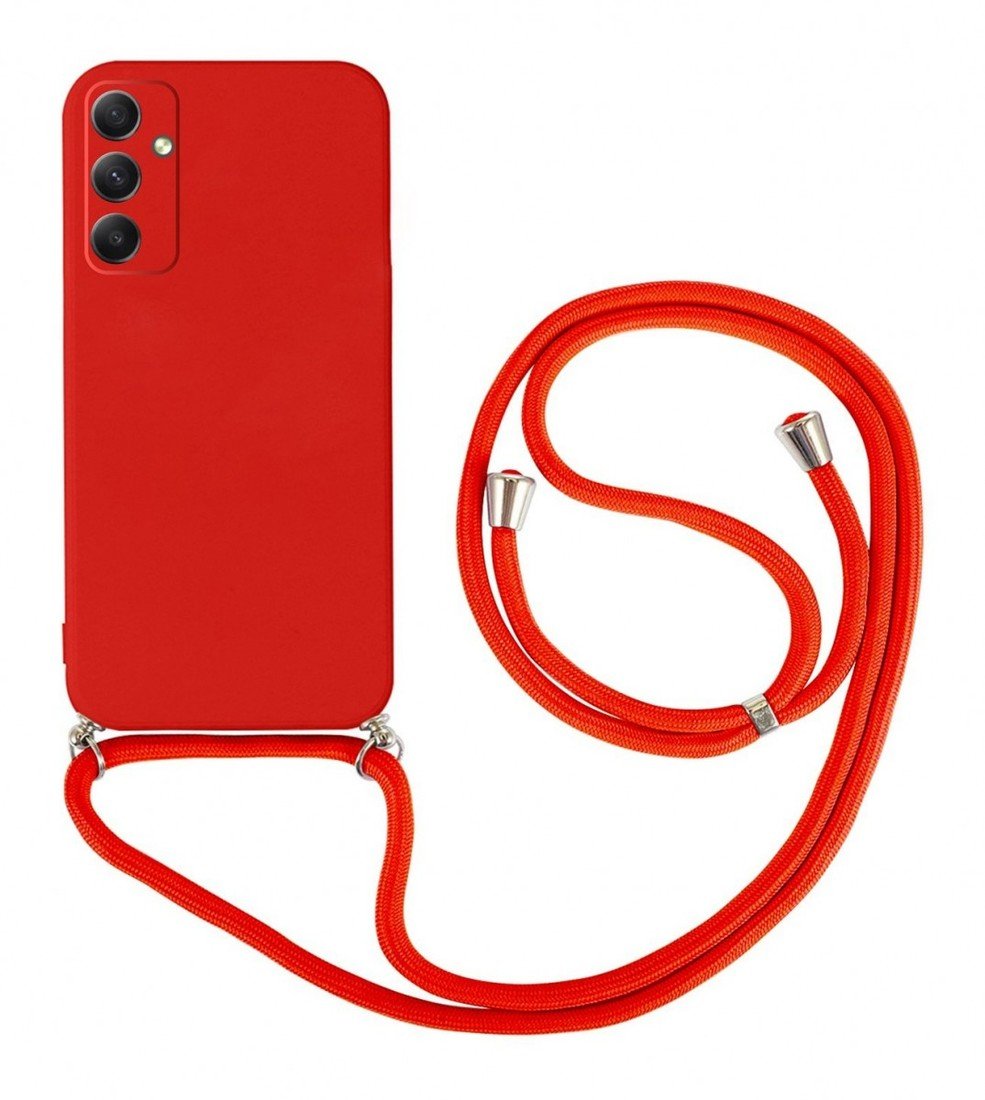 Kryt TopQ Samsung A34 červený se šňůrkou 93371