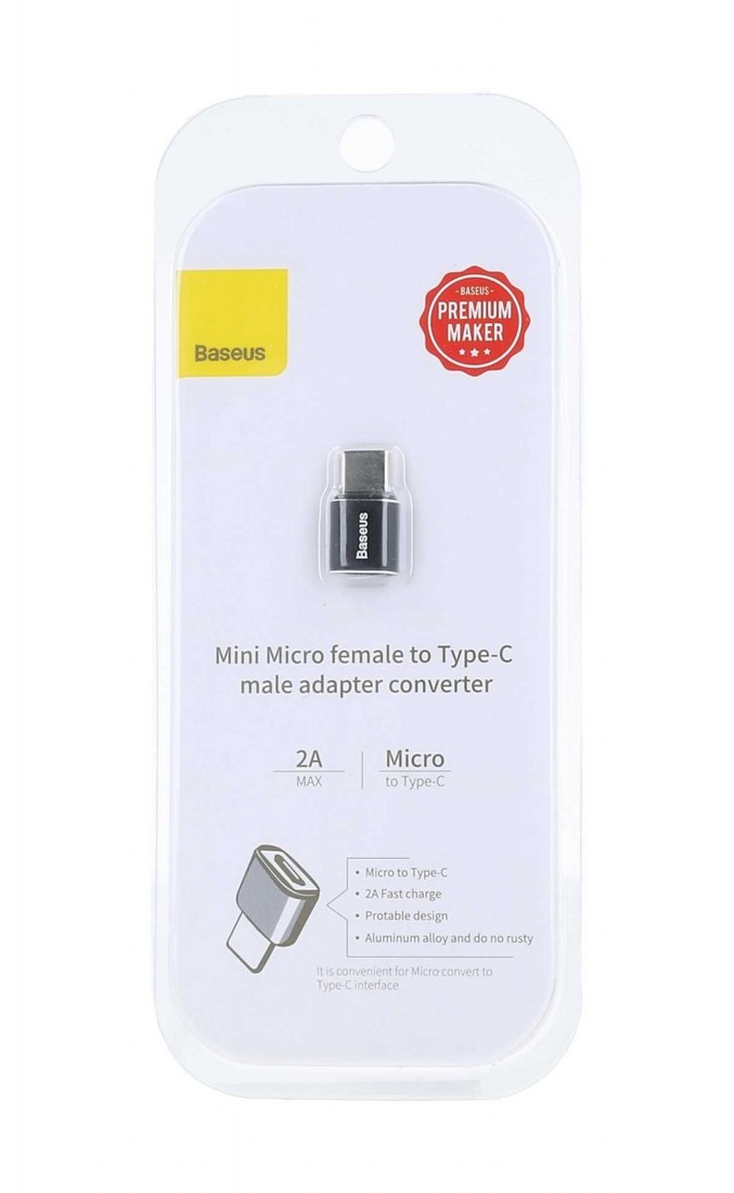 Adaptér Baseus USB-C (Type-C) - microUSB černý 92817