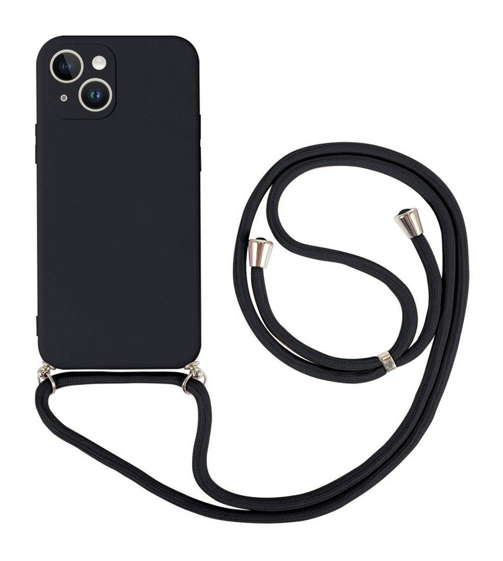 Kryt TopQ iPhone 14 Plus černý se šňůrkou 92625