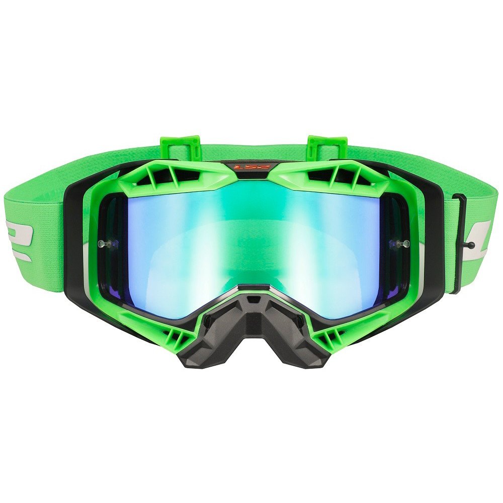 LS2 Aura Pro Black H-V Green iridiové sklo