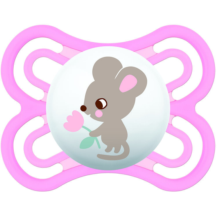 MAM Dudlík Perfect 0m+, růžový/myš