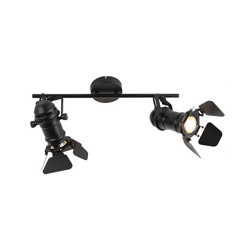 Smart spot black včetně WiFi GU10 2 světla s klapkami - film