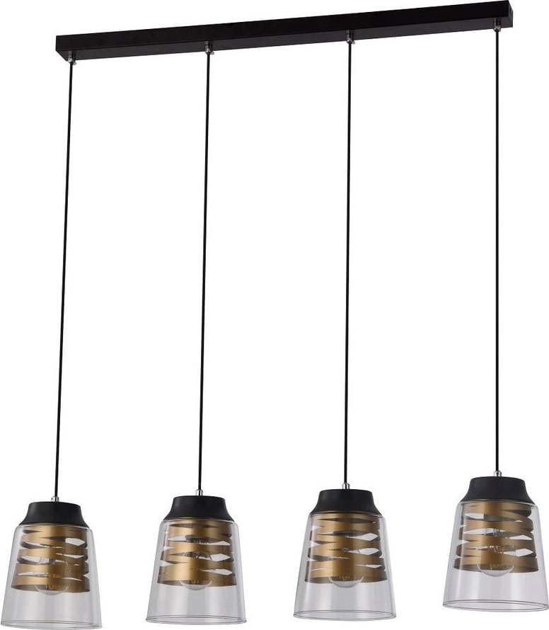 Černé závěsné svítidlo se skleněným stínidlem 15.5x84 cm Fresno – Candellux Lighting