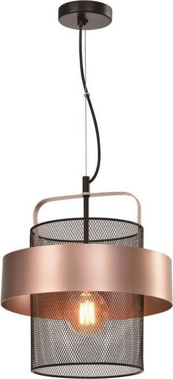 Kovové závěsné svítidlo v černo-měděné barvě ø 30 cm Fiba – Candellux Lighting
