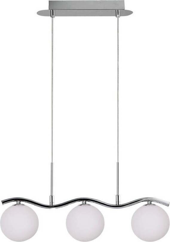 Závěsné svítidlo ve stříbrné barvě se skleněným stínidlem 12x53 cm Ramon – Candellux Lighting