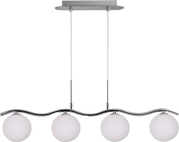 Závěsné svítidlo ve stříbrné barvě se skleněným stínidlem 12x79 cm Ramon – Candellux Lighting