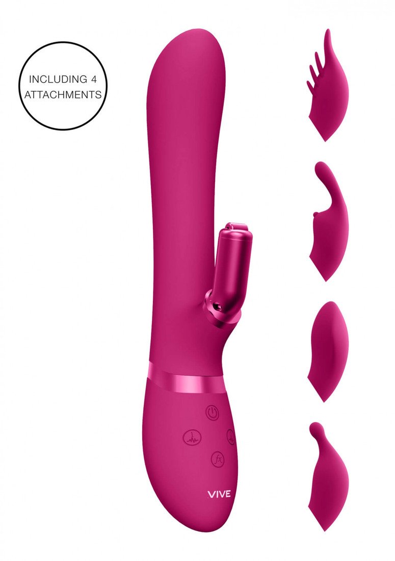 Vive Chou - battery-powered, waterproof clitoral vibrator with replaceable heads (pink)