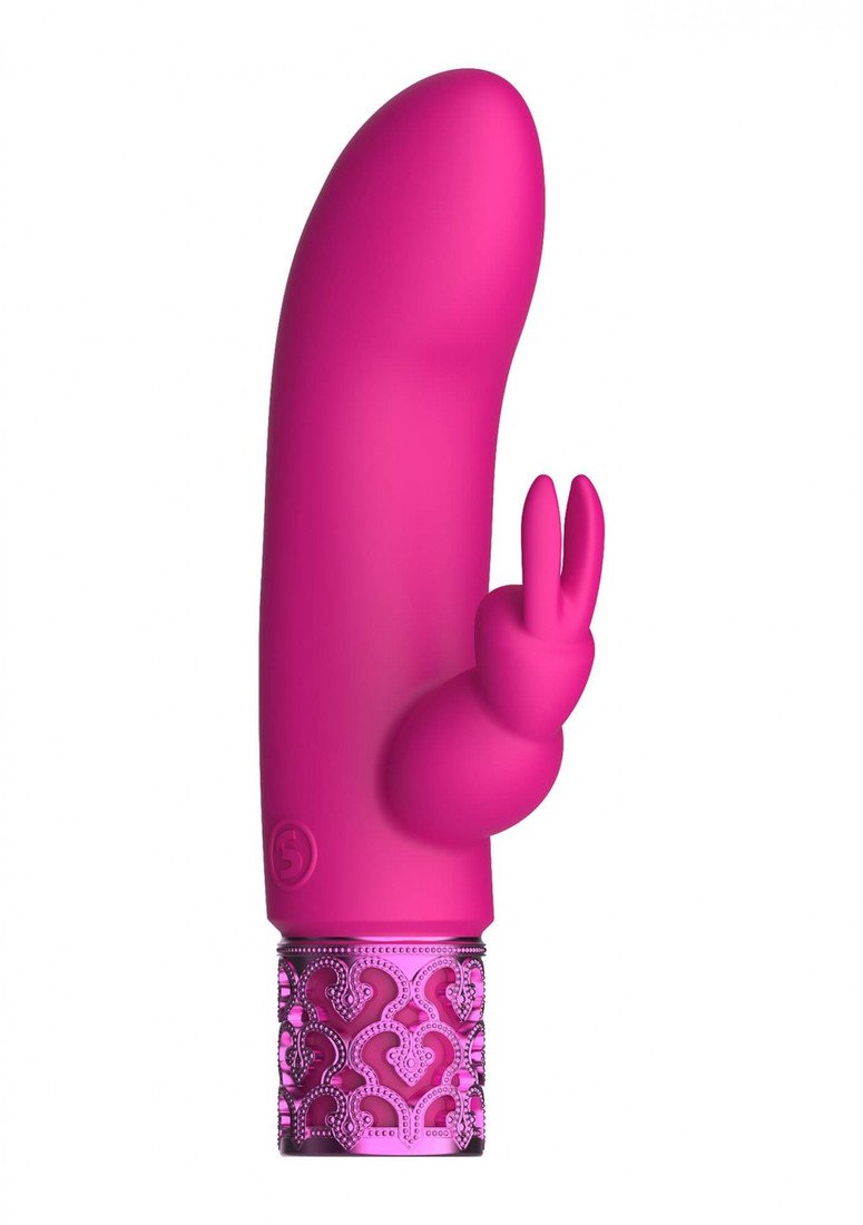 Royal Gems Dazzling - rechargeable, waterproof bunny clit G-spot vibrator (pink)