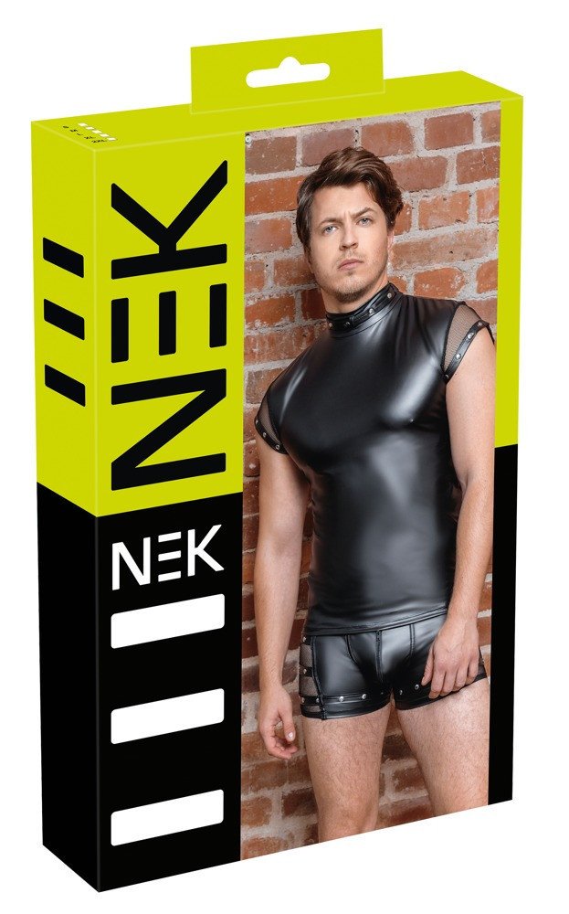 NEK - men's top with rivets and nec inserts (black)