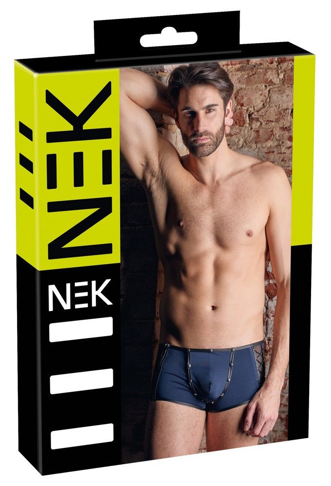 NEK - boxer with black lace and mesh inserts (blue)