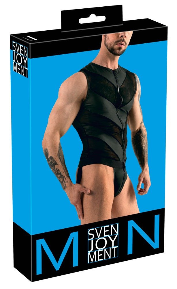 Svenjoyment - men's body with zipper and sheer inserts (black)