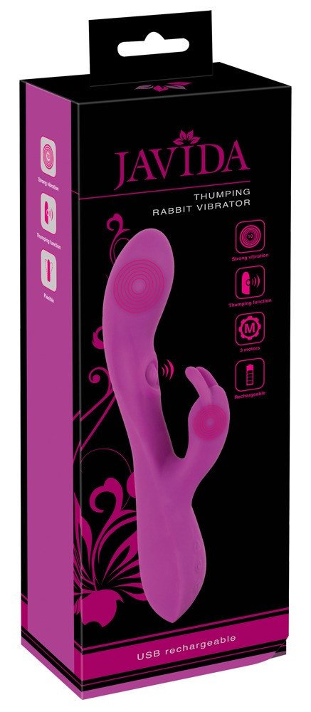 Javida Thumping Rabbit - battery operated, 3 motor, bunny clitoral vibrator (purple)