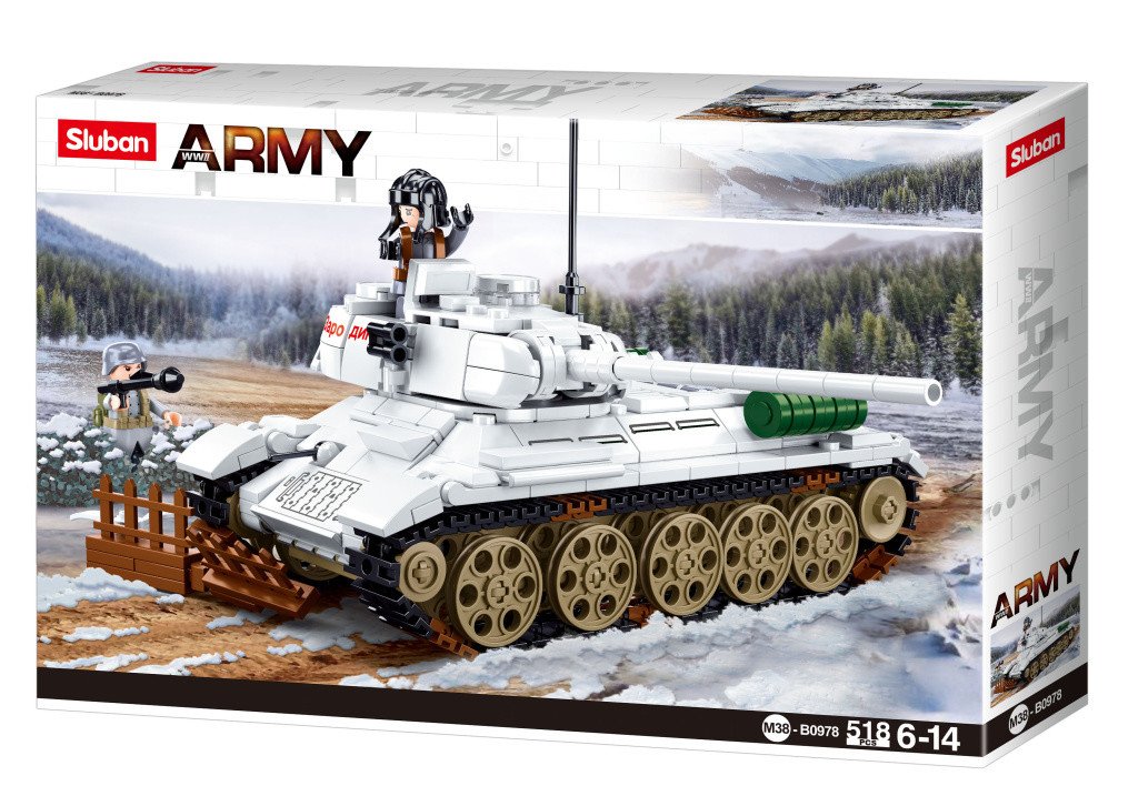 Sluban Army Bitva o Budapešť M38-B0978 Bílý tank T-34/85