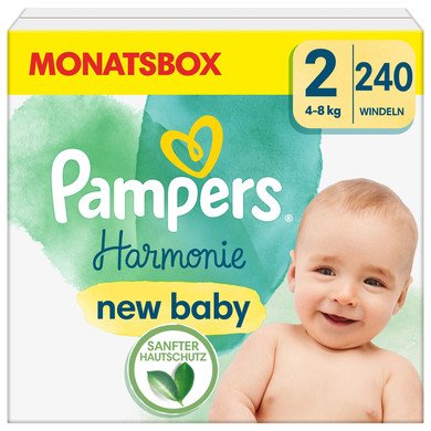 Pampers Harmonie velikost 2, 4kg - 8kg, měsíční balení (1x240 plen)