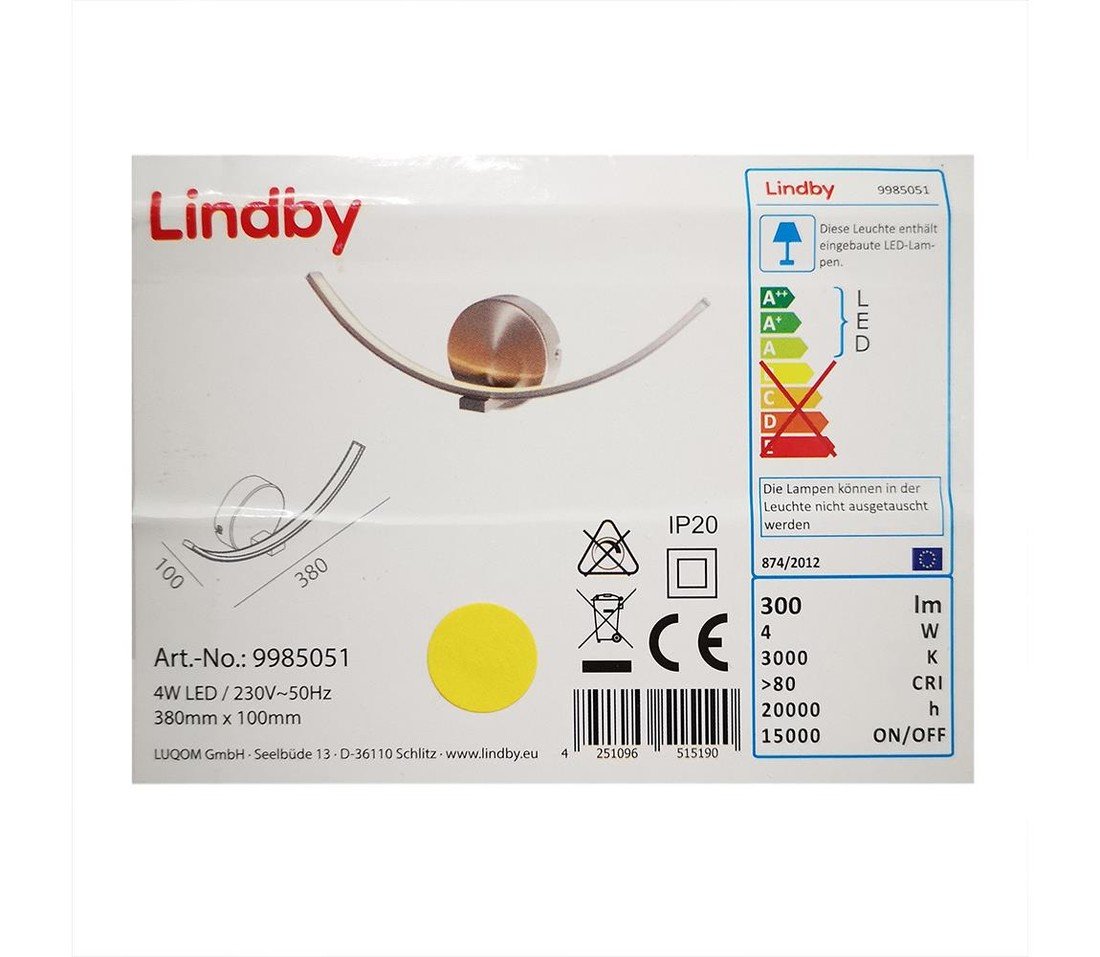 Lindby Lindby - LED Nástěnné svítidlo IVEN LED/7W/230V