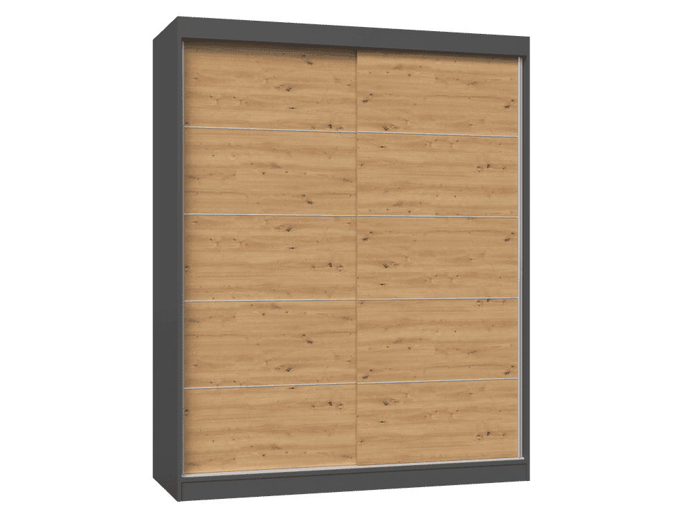 TPS Šatní skříň IGA 160 cm - Antracit / Dub artisan