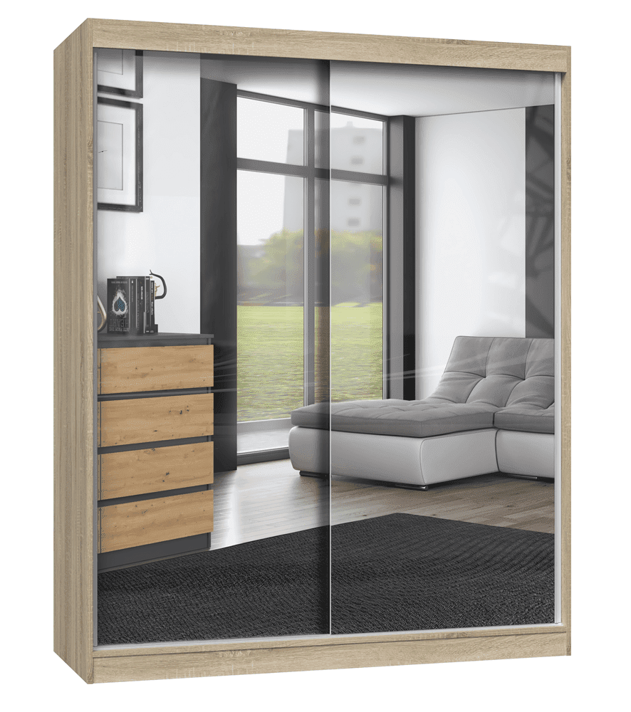 TPS Šatní skříň IGA 160 cm se zrcadly - Dub sonoma