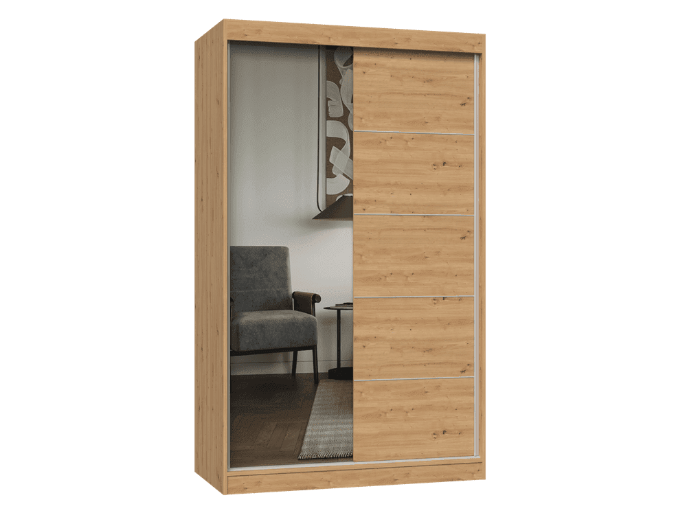 TPS Šatní skříň IGA 120 cm se zrcadlem - Dub artisan