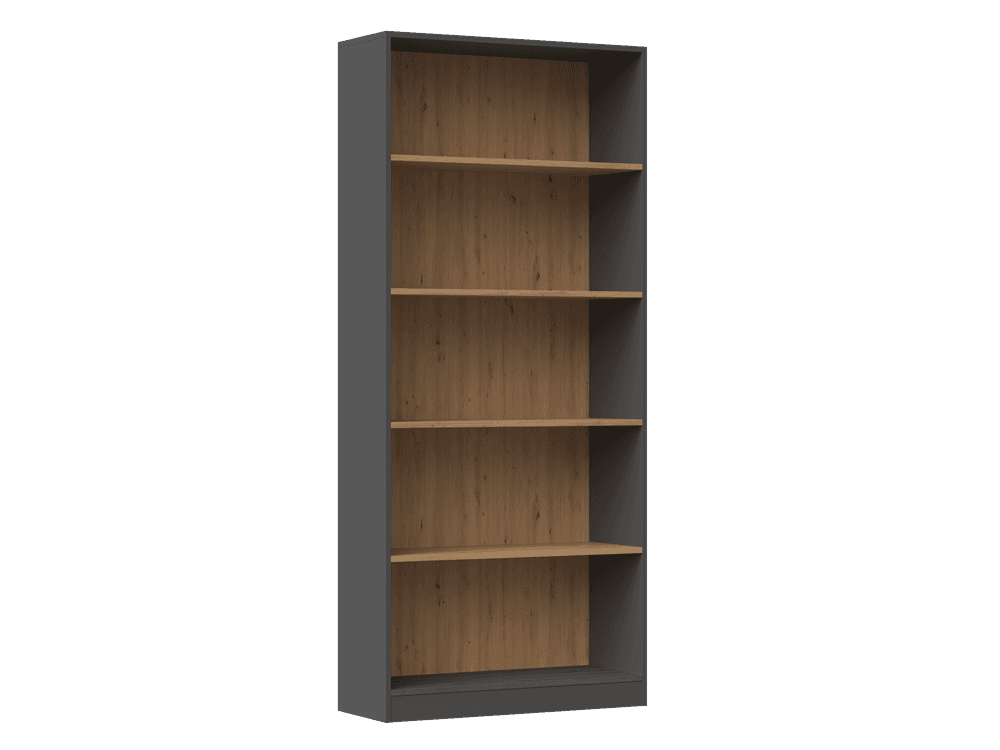 TPS Policový regál R80 cm - Antracit / Dub artisan