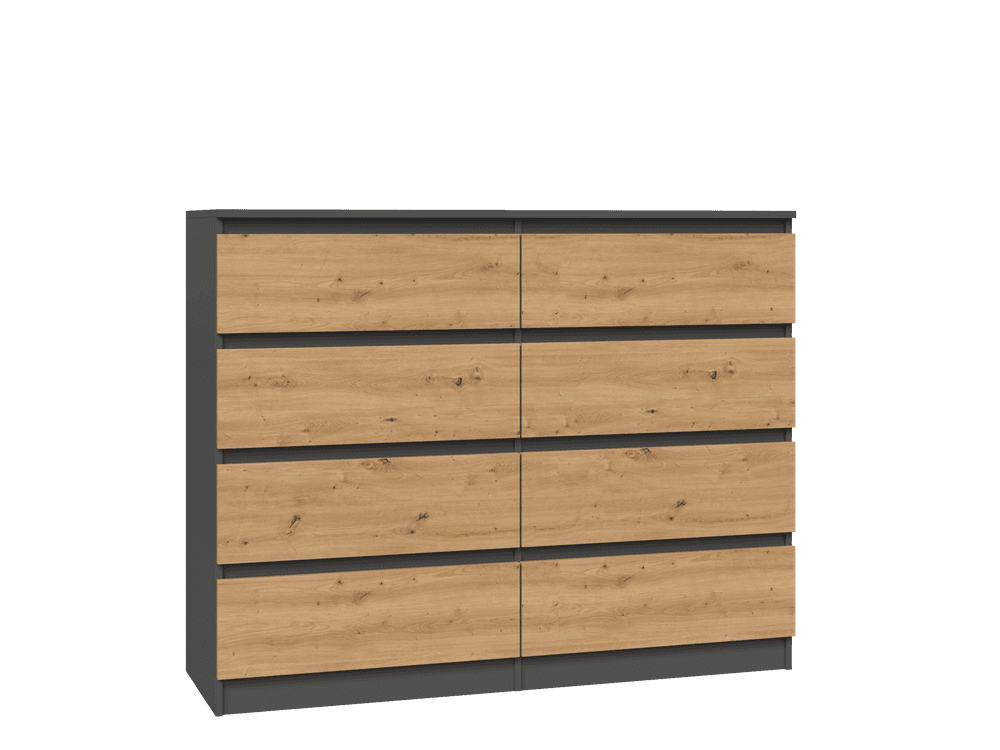 TPS Komoda MALVA M8 120 cm - Antracit / Dub artisan