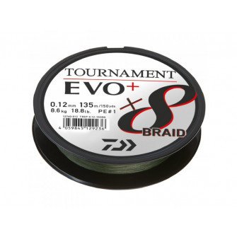 DAIWA - Tournament 8 Braid evo+ 8x braid 0,10mm/6,7kg/135m tmavě zelená