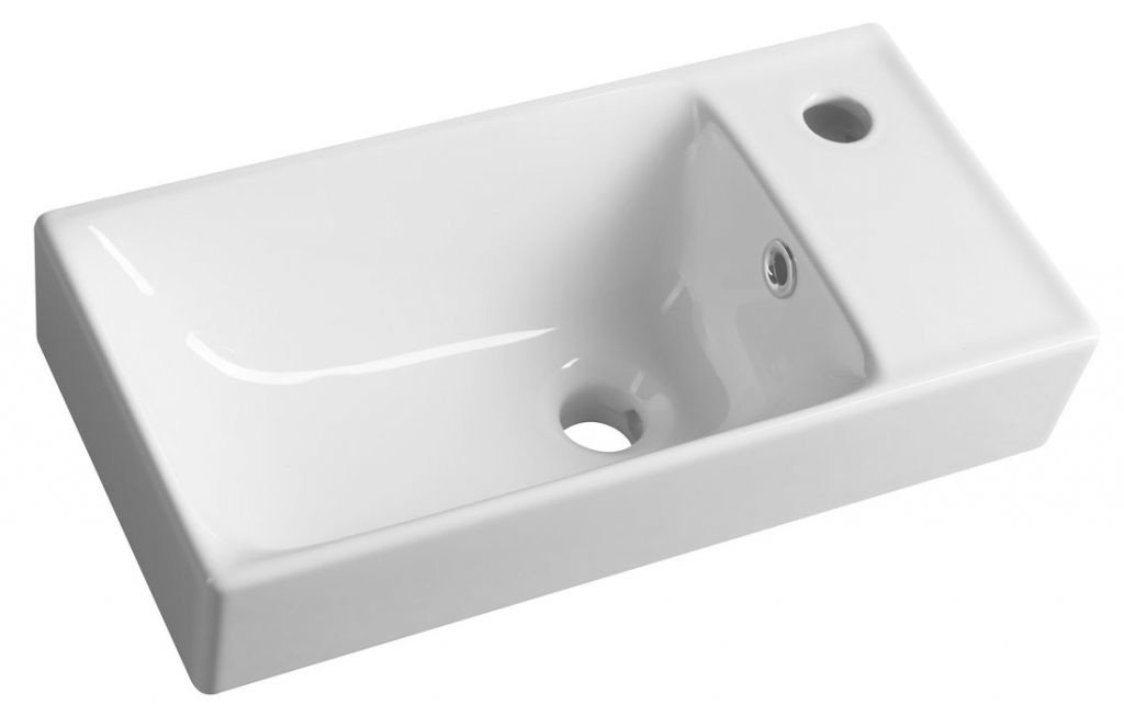 SAPHO NUALI keramické umyvadlo 50x25 cm, pravé, bílá TU0122