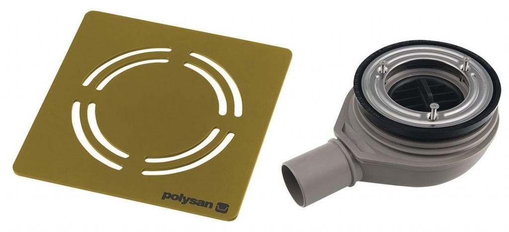 POLYSAN FLEXIA GEBERIT vaničkový sifon, průměr 90mm, DN40, krytka zlato mat 17752