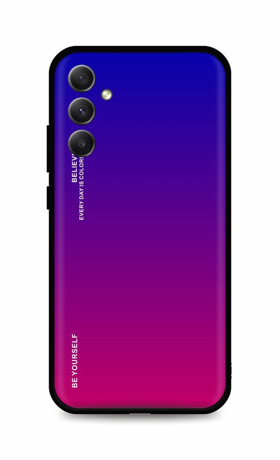 Kryt TopQ LUXURY Samsung A34 pevný duhový fialový 93352