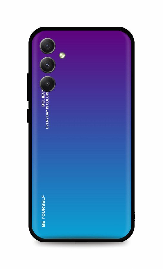 Kryt TopQ LUXURY Samsung A34 pevný duhový purpurový 93349