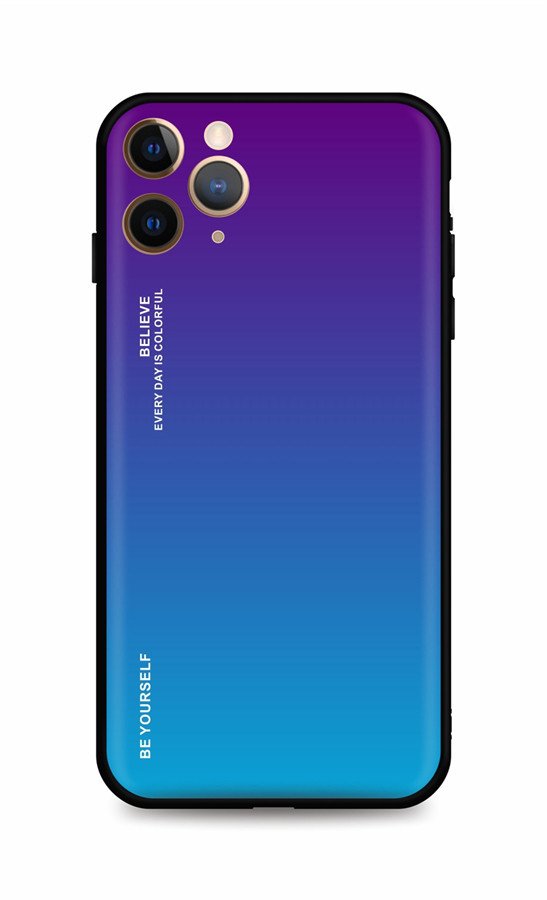 Kryt TopQ LUXURY iPhone 11 Pro pevný duhový purpurový 92478