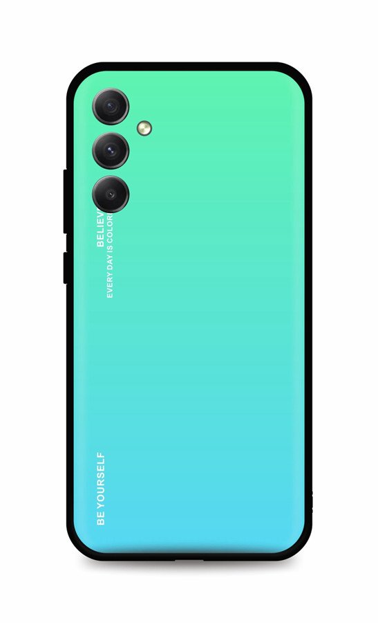 Kryt TopQ LUXURY Samsung A34 pevný duhový zelený 93354